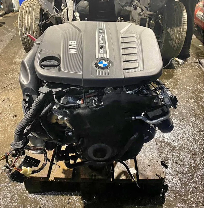 BMW replacement engine ready for freight preparation